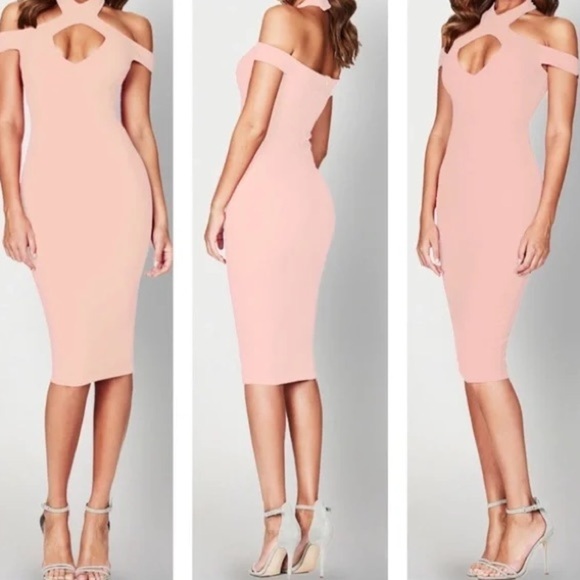 Nookie Dresses & Skirts - Nookie Hollywood Midi Blush Pink Dress with Cutouts  XS NWT